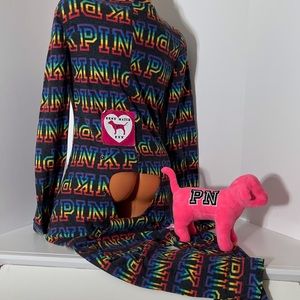 Victoria’s Secret PINK S L Logo Onesie Open Back Cutout Soft